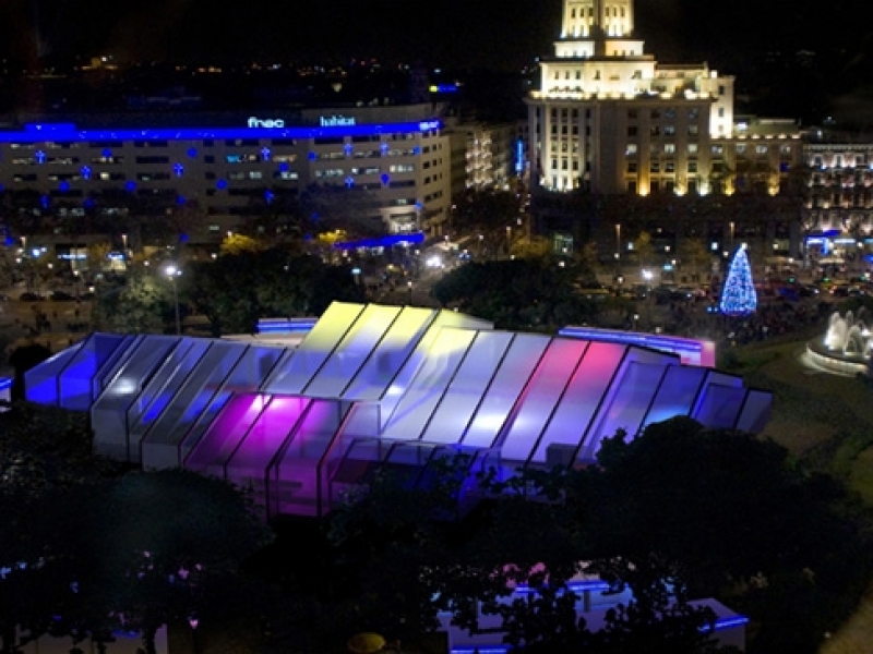 Inauguració BarGelona, la pista de gel de la plaça Catalunya