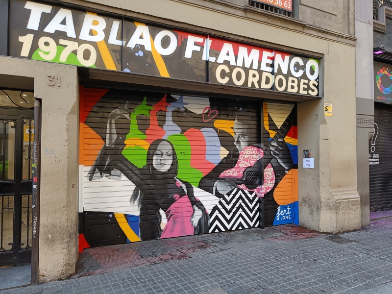 El Tablao Flamenco Cordobés inaugura un mural de l'artista Fert dedicat als seus fundadors (2)