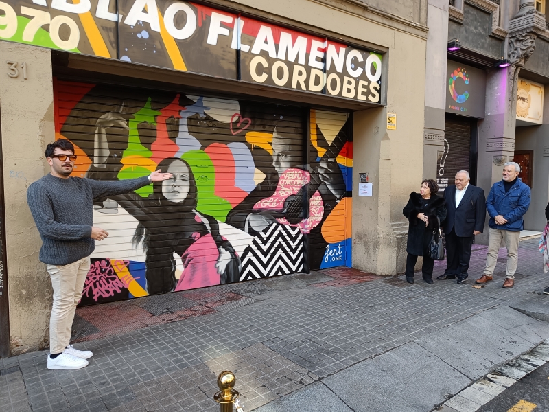 El Tablao Flamenco Cordobés inaugura un mural de l'artista Fert dedicat als seus fundadors