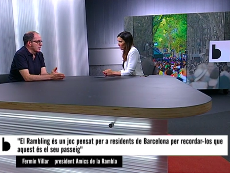 El president d'Amics de La Rambla, Fermín Villar, entrevistat  al programa Bàsics de Betevé