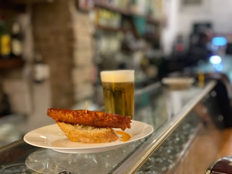 Tapa de Chistorra + Canya cervesa