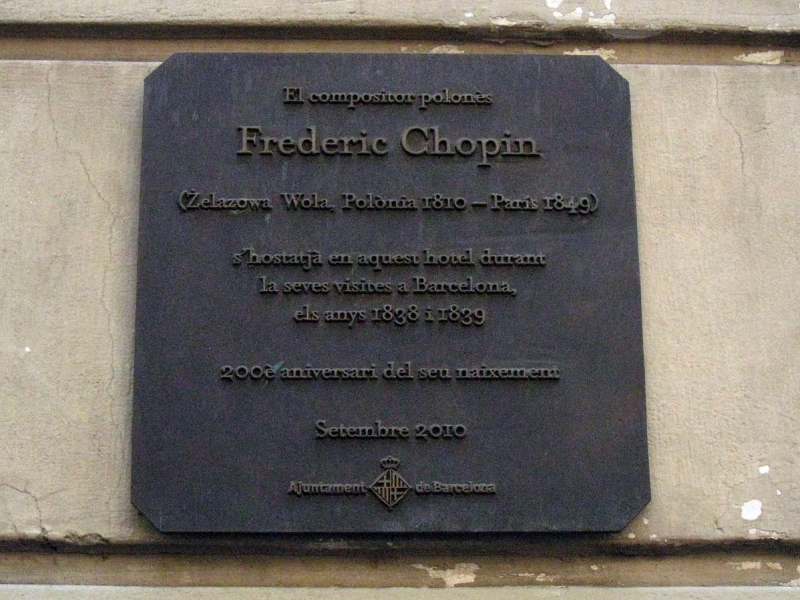 Placa 200è aniversari del naixement de Chopin