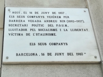 Placa Commemorativa Andreu Nin